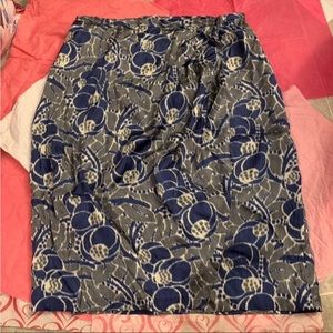 Lafayette 148 Blue gray ikat Skirt Women’s Size 14